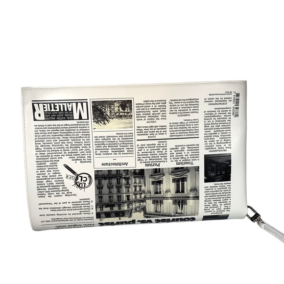 Louis Vuitton Newspaper Pouch Calfskin Leather Clutch Bag Virgil Abloh LV News - Picture 3 of 16
